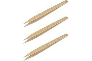 HNGSON Bamboo Tweezers 5.5-Inch Length 3PCS for Gold Leaf Sheets,Gold Flake,Craft
