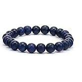 RIYAURA Lapis Lazuli Healing Bracelet for Men & Women, 8mm Natural Gemstone Beads, Stretch Elastic Crystal Bracelet for Chakra & Energy Healing