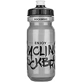 ROCKBROS Cycling Water Bottle, 20-25oz Squeeze Sports Water Bottle, BPA-Free (20oz Black Grey)