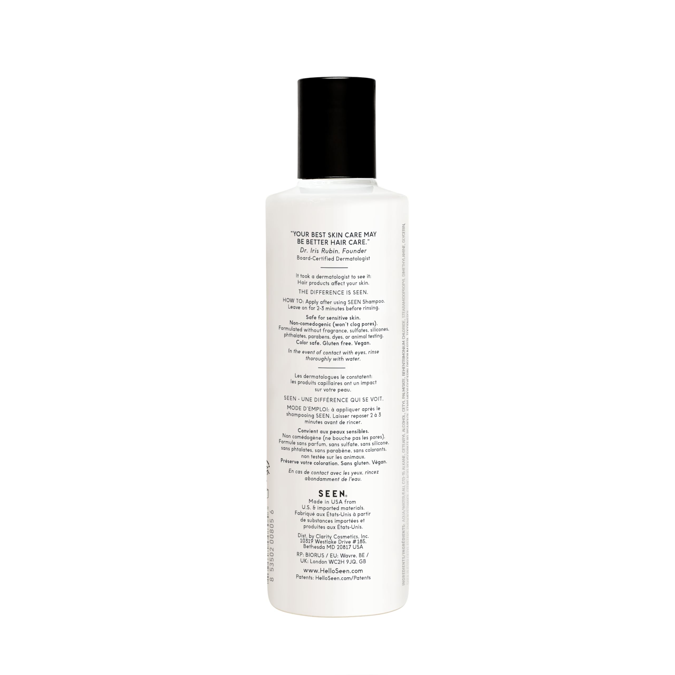 SEEN Shampoo & Conditioner Bundle, Fragrance-Free - Non-Comedogenic & Sulfate-Free Hair Care - Dermatologist-Developed, Safe for Sensitive, Eczema & Acne-Prone Skin