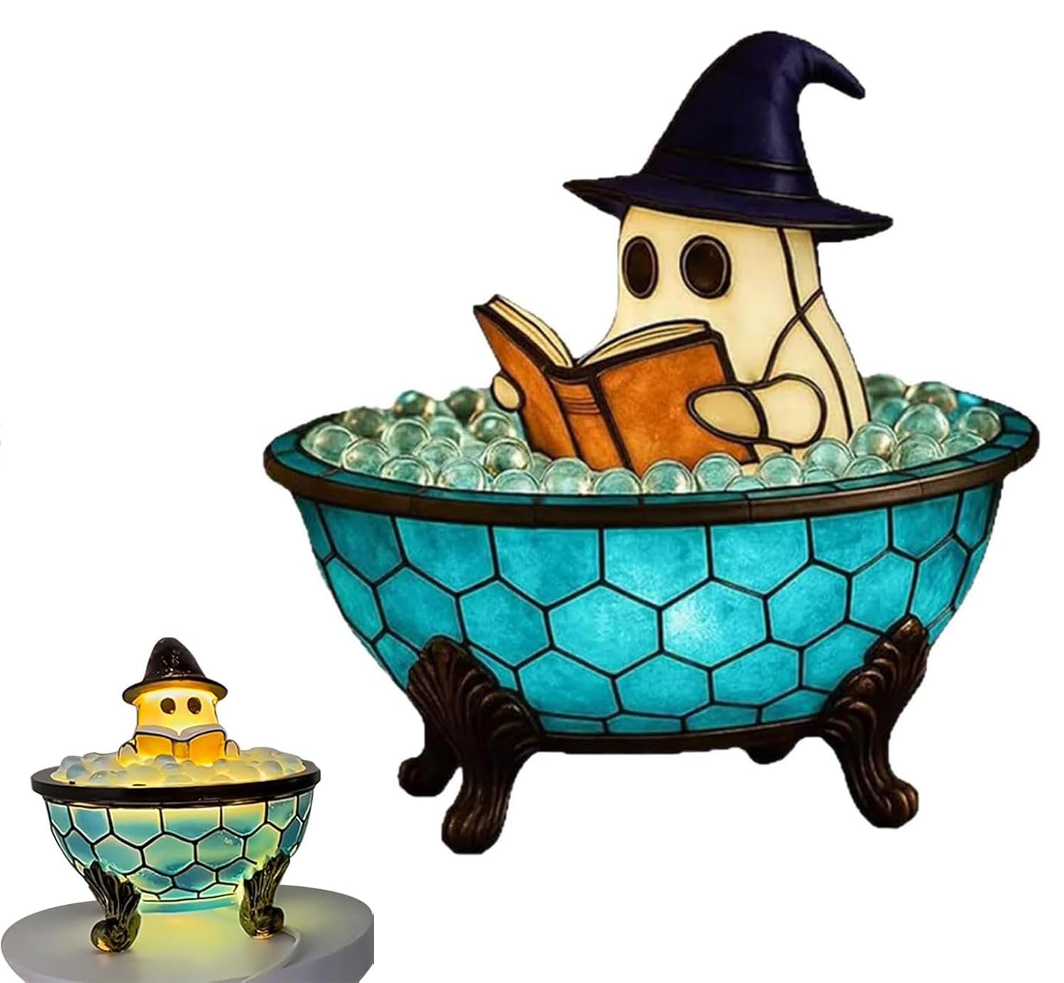 Photo 1 of Halloween Ghost Bubble Bath Night Light, Reading Book Light, Decorative Holiday Bathroom Decor Gift