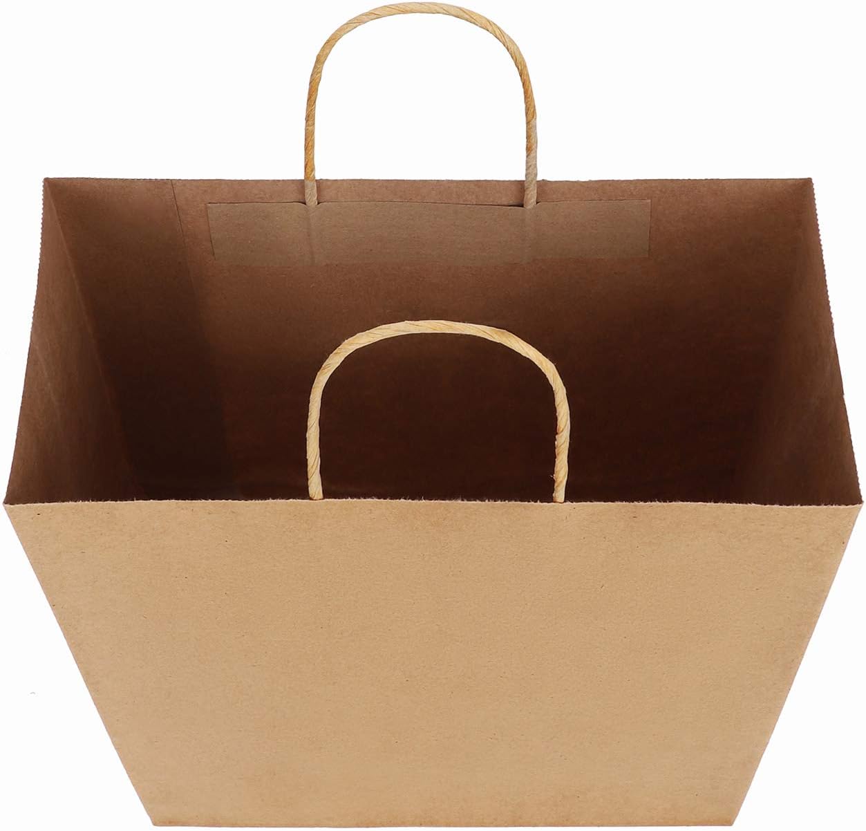 10Pcs Large Kraft Brown Paper Bags with Handle Paper Carrier Bags Paper Gift Bags Recycled Paper Packaging Bags for Grocery Baking Shopping Merchandise Boutique Retail Bags Food Takeaway Bags - Image 5
