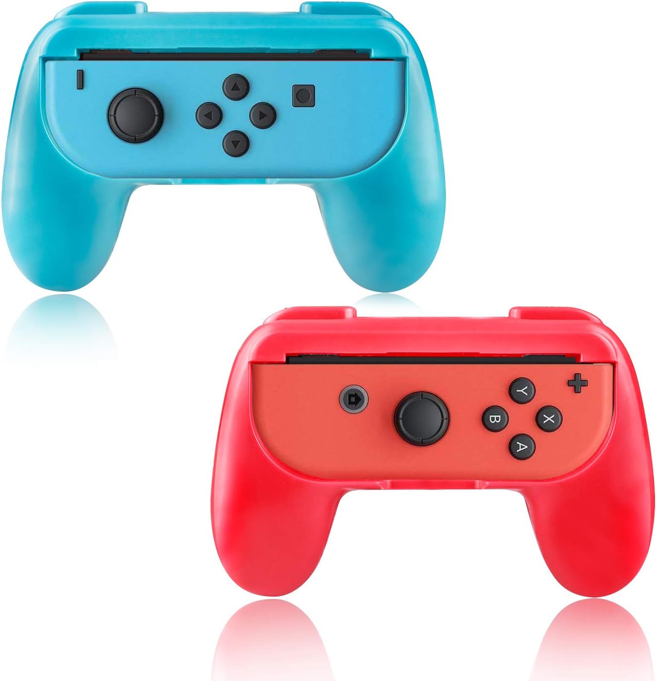 JAMSWALL Grip for Nintendo Switch Joy-Con,Wear-Resistant Switch Controller Grip Handle Kit for Nintendo Switch Joy Con 2-Pack Blue and Red