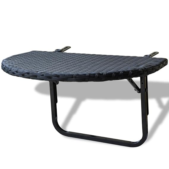 Anself Klappbar Balkonhängetisch 60x40cm Polyrattan Design