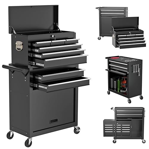 8 Drawers Rolling Tool Chest with Drawers, High Capacity Toolbox on