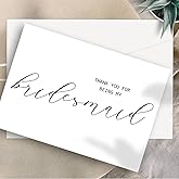 CDXHOME 14 Pack Bridal Party Thank You Cards Set - Includes Maid of Honor, Matron of Honor, Flower Girl & Bridesmaids | Day of Wedding Appreciation Note Cards for Rehearsal Dinner & Gift Bags | Linen Cardstock & Envelopes