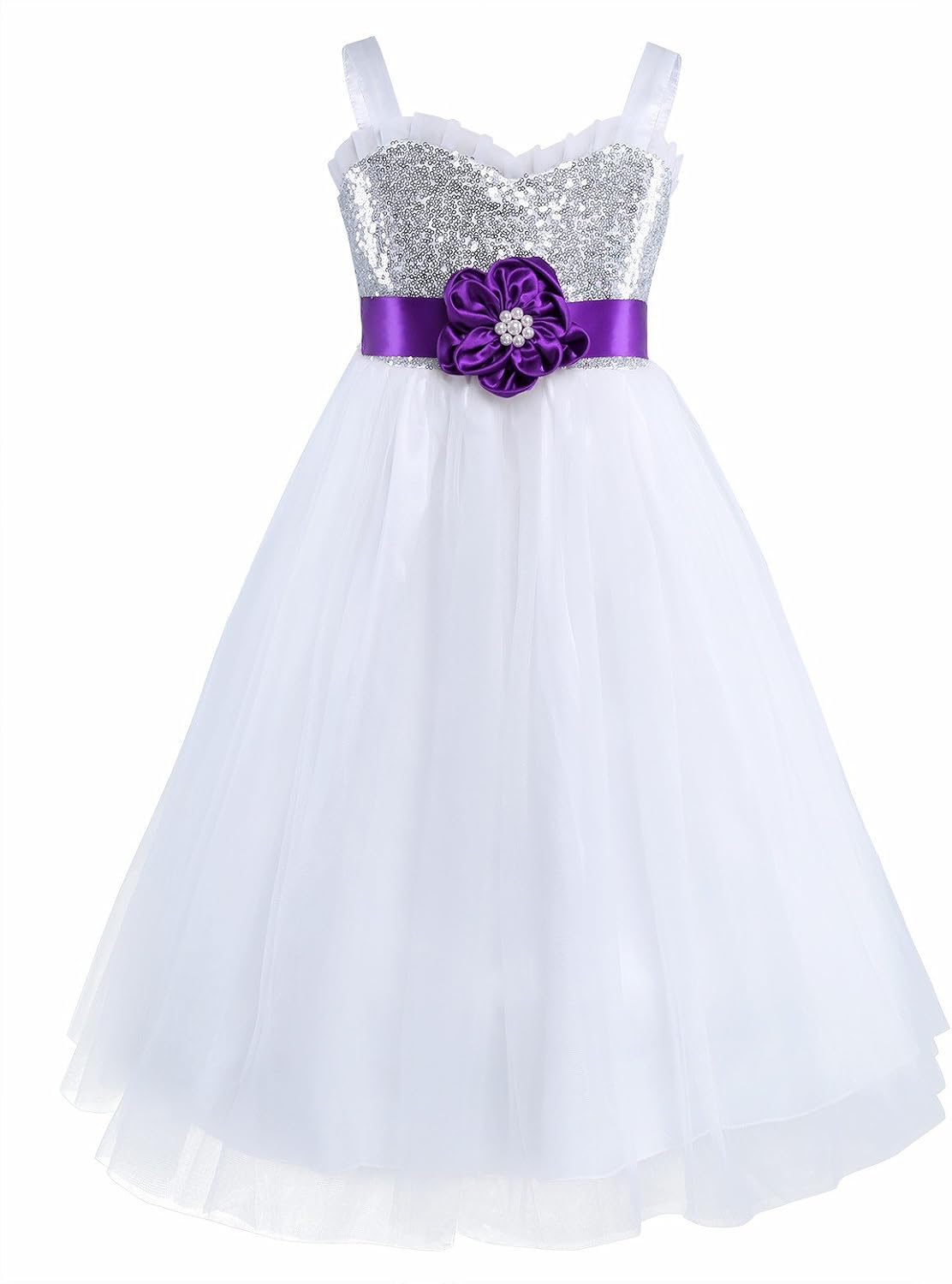 iiniim Kids Girls Glitter Sequins Tulle Birthday Party Wedding Flower