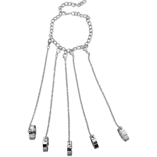 Amazon.com: Bethynas Punk Tassel Bracelet With Slave Finger Rings