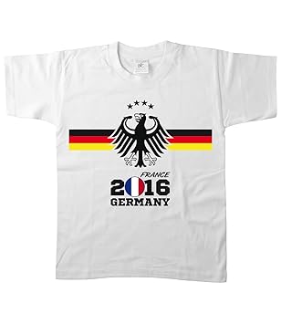 Artdiktat Kinder Deutschland Fan T-Shirt - Kids - EM 2016 Frankreich - Trikot Ersatz - inkl. Wunschname und Nummer