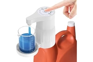 VELENKY Electric Laundry Detergent Dispenser with Graduated Cup, Smart Laundry Soap Pump for Liquid Detergent Containers, No-Spill Design, Reducing Women's Work for Laundry Room Organization