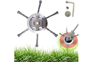 APRYEW 9/8/7/6 Inches Steel Wire Grass Trimmer Head, 6 Blade Metal Weed Eater Blades, Wire Trimmer Head Head, Unbreakable String Trimmer Replacement Head for Most Lawn Mower (1, 6inch Inner 5mm)
