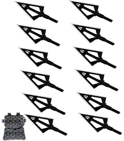 Pointes De Flèches Namvo 100gr - 12 Pièces, Acier Carbone, Pour Tir à L'Arc Et Chasse - Noir