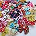 Chenkou Craft Random of 20pcs Puppy Yorkie Dog Hair Bow With Rubber Band Rhinestone Pet Grooming Products Mix Colors Varies Patterns Pet Hair Bows Dog Accessories