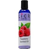 LICK Raspberry Scented Body Oil - Luxurious Hydrating Oil for Radiant Skin, Enriched with Natural Castor, Almond, Jojoba Oils, Vitamin E. Ideal for Women, Daily Care 4 fl oz.