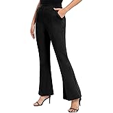 Urban CoCo Women's Flare Dress Pants with Pockets High Waist Slacks Pull On Work Casual Petite/Regular/Tall Pants