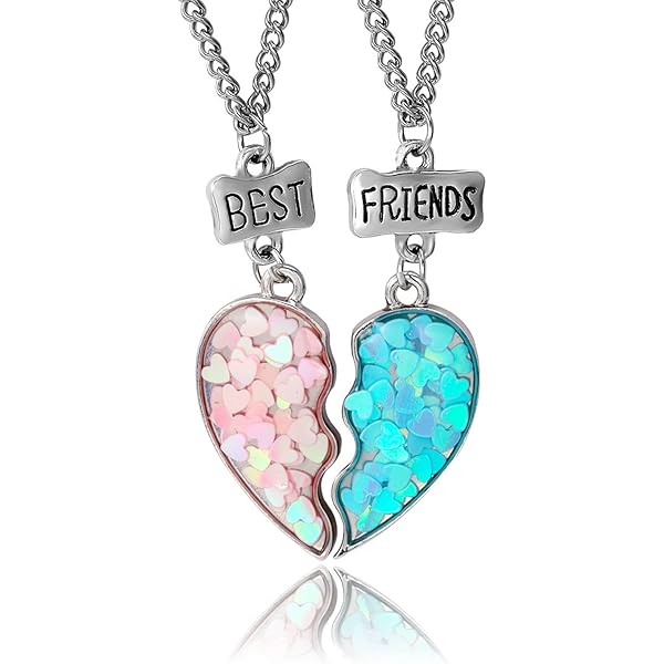 Best Friend Necklace Magnet BFF Necklace Set For 3 Girls - Magnetic Heart Friendship Jewelry (Gold Plated, Adjustable 17-20") Doyyca Best Friend Necklace