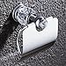 AUSWIND Silver Chrome Polished Toilet Paper Holder Brass Finished Clear Crystal & Glass Tissue Holder Wall Mounted