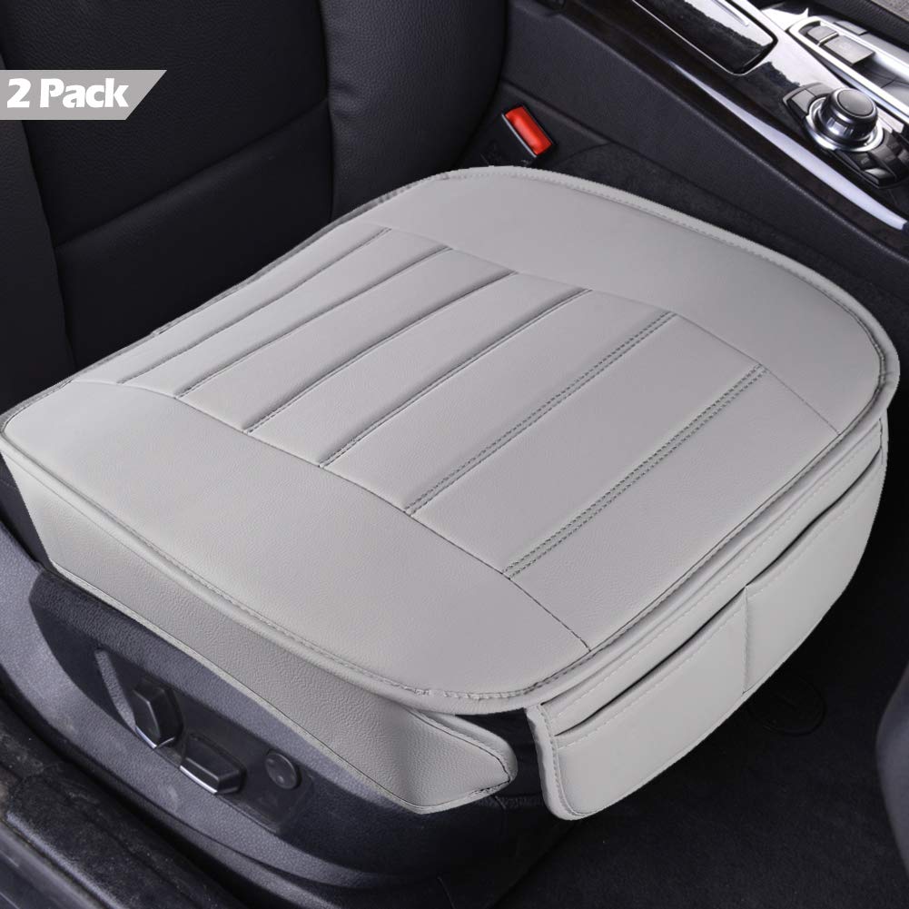 Photo 1 of Big Ant Car Seat Covers 2 Pack, Edge Wrapping Car Seat Pad for Car with PU Faux Leather (Gray)
