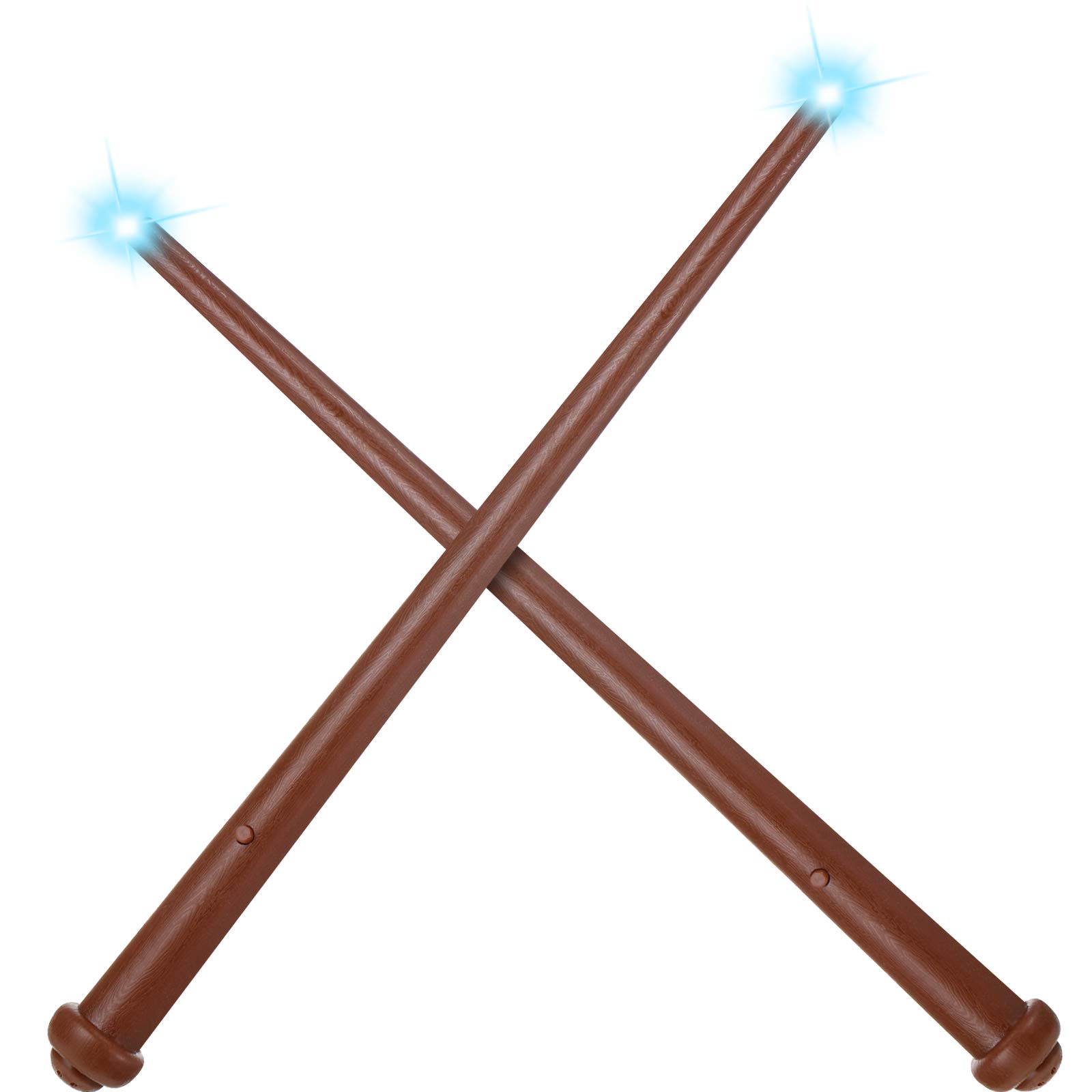 Gejoy 2 Piece Light-up Wand Light and Sound Toy Wizard Wands for Cosplay (Dark Brown)