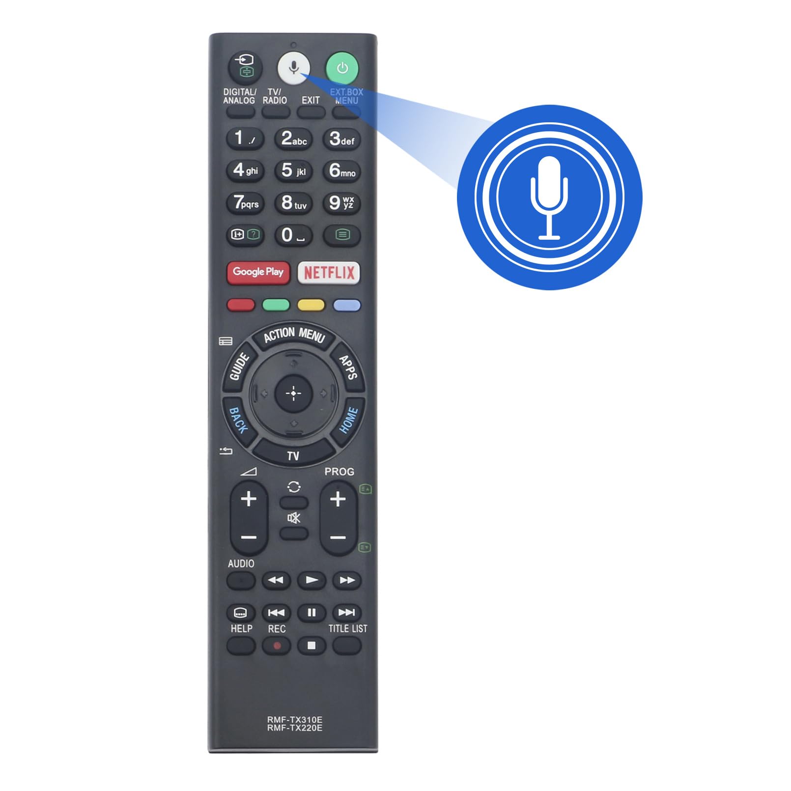 RMF-TX310E Remote Control Replace-VINABTY Remote for SONY LED LCD TV KD-75XF8596 KD-70XF8305 KD-65XF9005 KD-65XF8796 KD-49XF7596 KD-49XE8096 KD-49XE8088 KD-49XE8004 KD-43XE8077 KD-43XE8005 KD-43XE8004