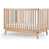 dadada Baby Soho 3-in-1 Convertible Wooden Crib to Toddler Bed - Made in Italy, GREENGUARD Gold Certified, Baby-Safe Finish, Handcrafted Beechwood, Modern Design, 3 Adjustable Heights (Natural)