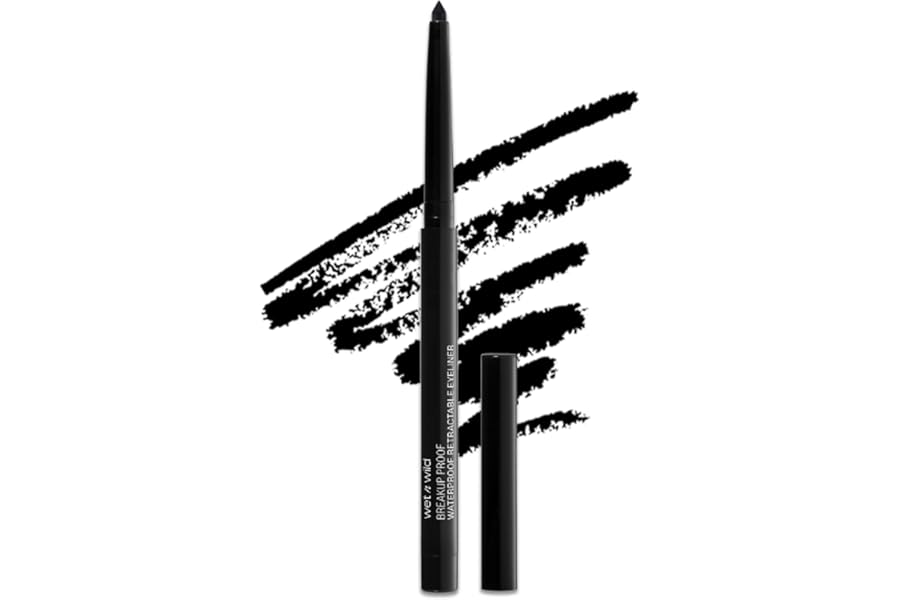 wet n wild Mega Last Breakup Proof Waterproof Retractable Gel Eyeliner – Ultra Pigmented 16-Hour Long Wear, Smudge Proof Satin Finish Formula, Cruelty-Free & Vegan – Charcoal