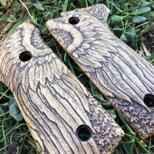 Beretta 92S oak grips - Angel Wings