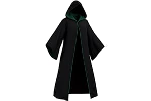 Kidukso Wizard Robe Adult Wizard Cloak Unisex Wizard Costume Hooded Uniform Magical Witch Robe Cloak Cape