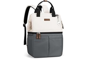 Maelstrom Cooler Backpack, 36 Cans Insulated Backpack Cooler, Soft Leakproof Double Deck Cooler Bag, Lightweight Lunch Backpack for Men & Women,Perfect for Beach Travel, Camping & Work-Beige gray