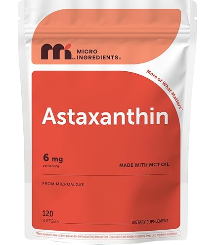 Micro Ingredients Astaxanthin 12mg Per Serving with MCT Oil, 60 Softgels