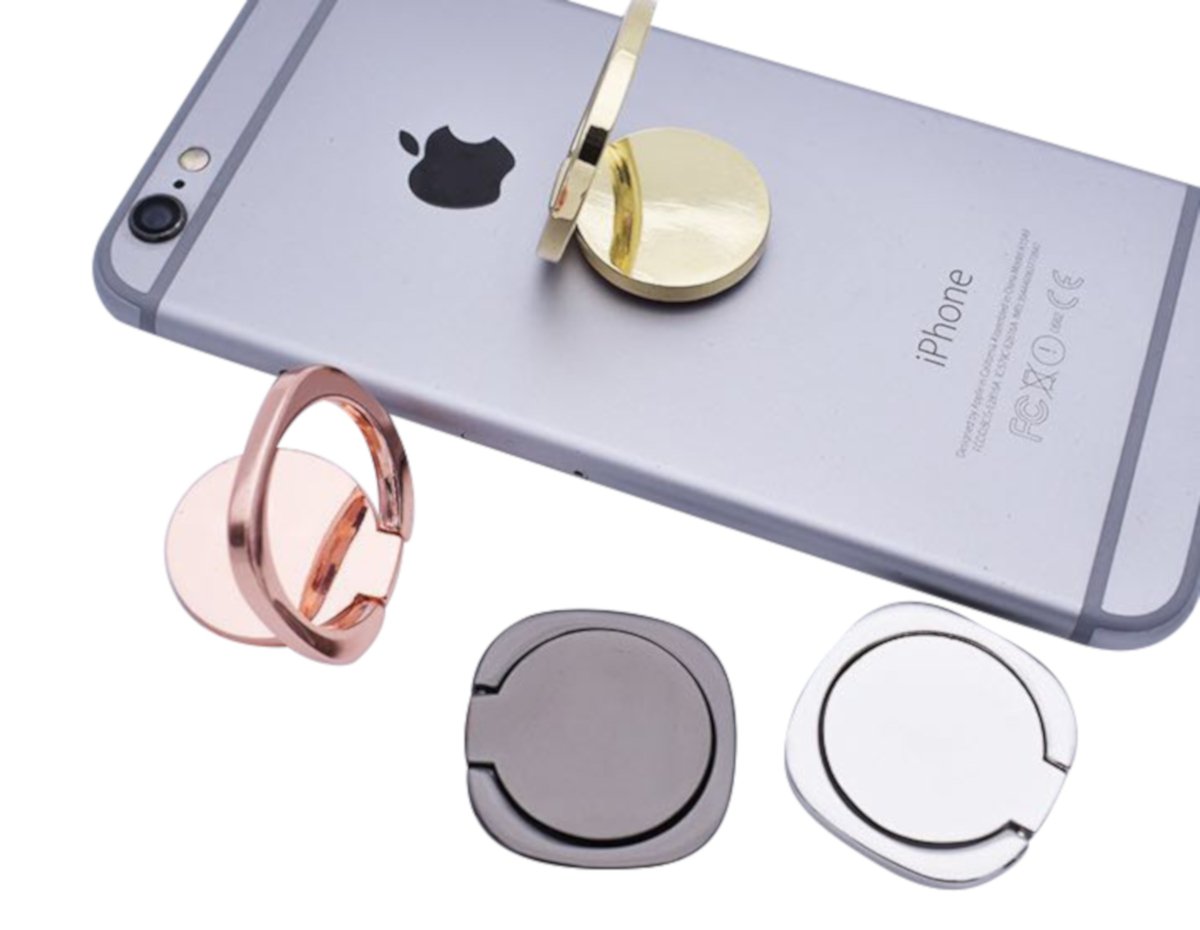 DoJuScho Smartphone Ring 360° drehbahre Fingerhalterung Smartphone Ständer Halter Ringhalterung Auto Selbstklebend für Optimale Einhandbedienung Selfi Handyhalterung (Schwarz)