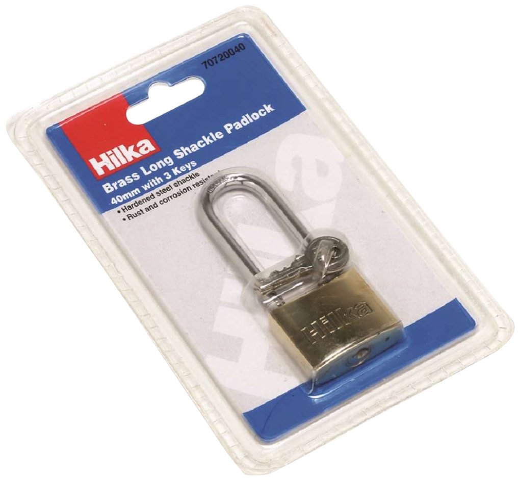 Hilka 70720040 40mm Brass Long Padlock