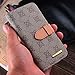 RAYTOP New Version Luxury Classic Beige GG Patterned Leather Wallet Cases Flip Covers for Apple iPhone 5 5s Classy Decent Style Women Girls Men Card Holder Top Rated High Quality Gift Slim Sleek