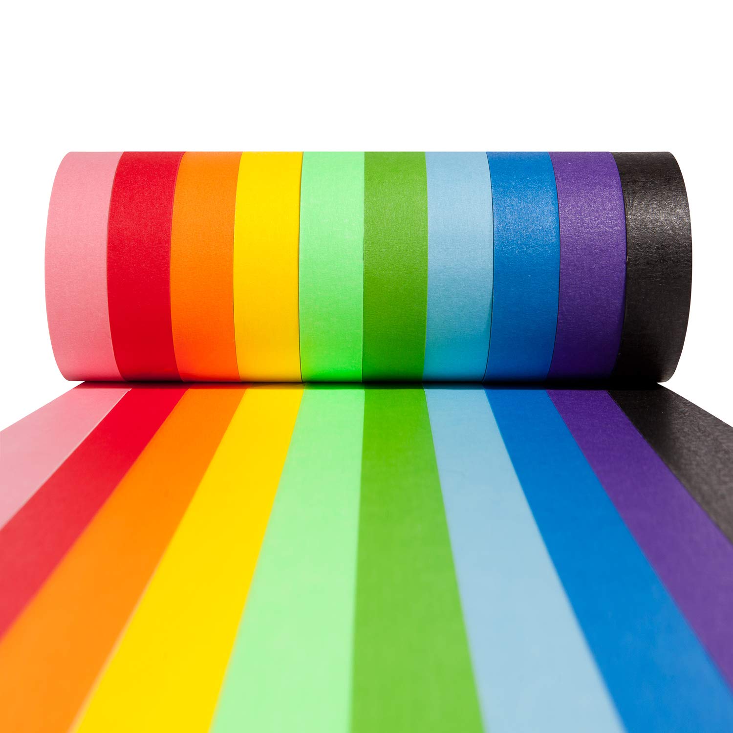 Craftzilla Colored Masking Tape - 10 Rolls of 20 Yards x 1 Inch Rainbow Tape - Colorful Craft Tape for Kids Teachers & Painters - for Home, Classroom, Labeling and Laboratory Identification Use: Industrial & Scientific