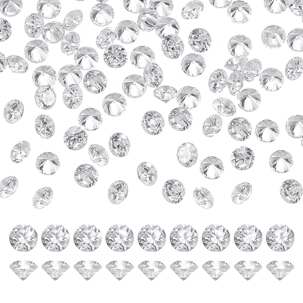 PH PandaHall 2000pcs Clear Cubic Zirconia Stone, 1.5mm Grade A Faceted CZ Diamante Rhinestone Gems Small Zirconia Cabochons with Pointed Back for Ring Earring Bracelet Nail Art Jewelry Making