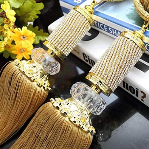 NOMIMAS 2Pcs/Set Luxury Spinning Crystal Curtain Clips Diamond Hanging Ball Curtain Tassel Tieback Curtain Accessories