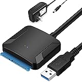 EYOOLD SATA to USB 3.0 Adapter, External Hard Drive Converter Cable for 2.5" 3.5" HDD, SSD with Power Supply