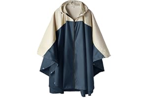 SaphiRose Unisex Rain Poncho Hooded Waterproof Raincoat for Adults Women