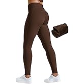 AVGO Women's Fleece Lined Leggings Invisible Butt Scrunch Tights Winter Thermal Warm High Waisted Workout Hiking Yoga Pants