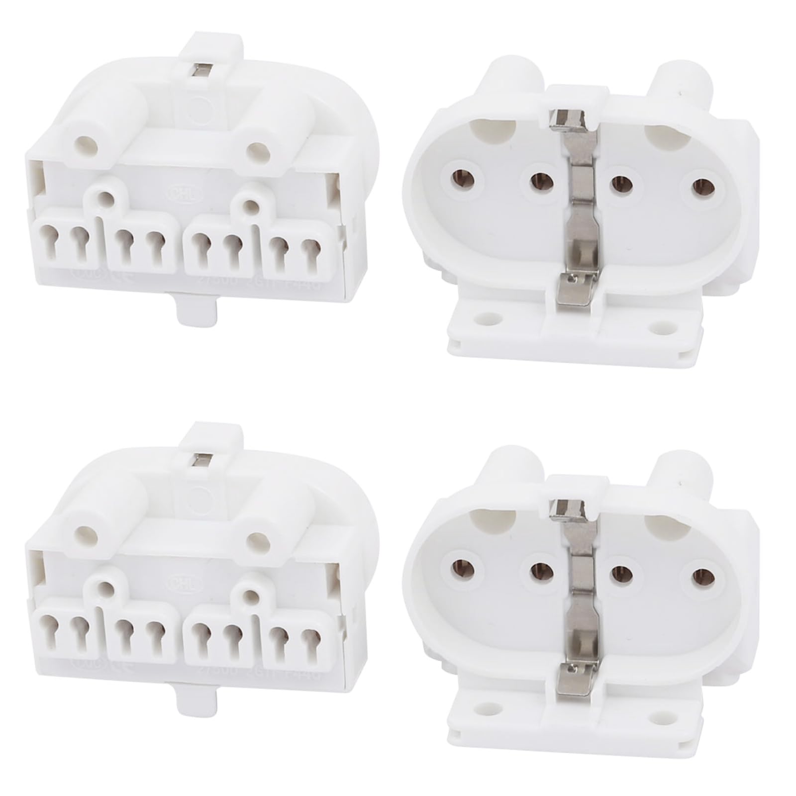 PATIKIL 2G11 Lamp Holder, 4Pcs 4-pin Tube Socket Connector H Light Socket Base for Fluorescent or LED Tube Lamp, White