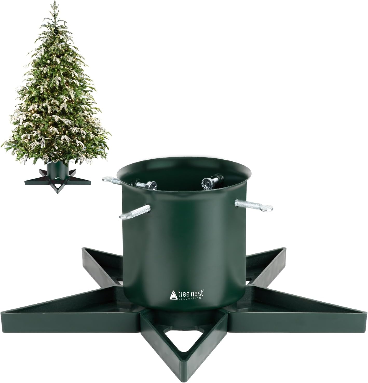 Tree Stands - Christmas Tree Stand for 6ft Real Tree Green Christmas Tree Holder for Holiday Home Party Christmas Tree Decorations Fits Up to 4.7