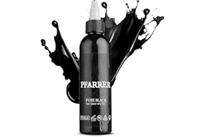 PFARRER Black Tattoo Ink 4oz(120ml) Vegan-Friendly USA Standard Pigment Tattoo Supplies Concentrated Black TI7003-120-002