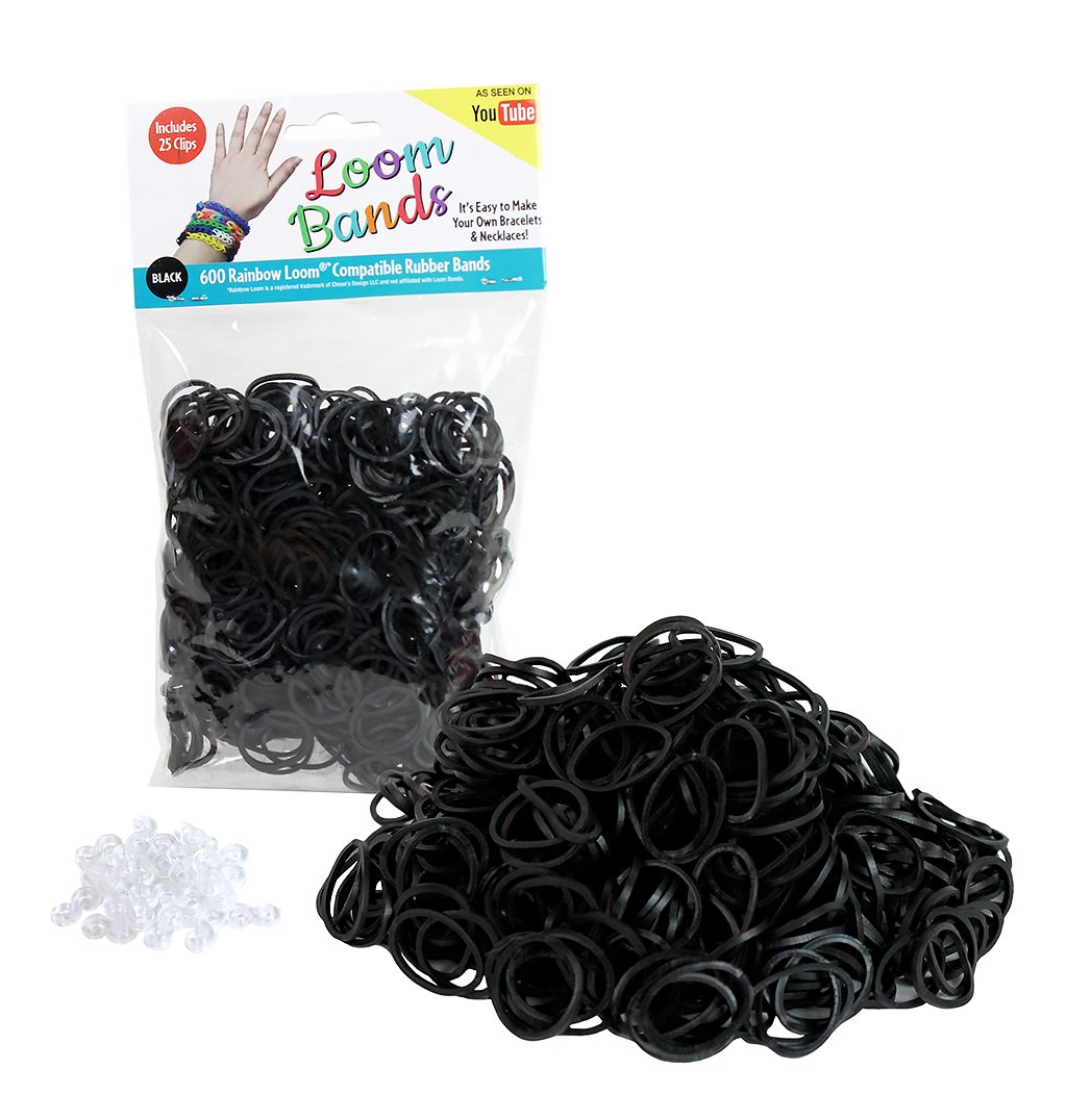 Loom Rubber Bands 600 Rubber Band Refill Pack (BLACK