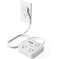 Ultra Thin Flat Extension Cord 5 FT, TESSAN Slim Power Strip with USB Ports (1 USB C), Surge Protector Flat Plug Wall Charger with 3 Outlets for Office, School, Dorm Room Essentials