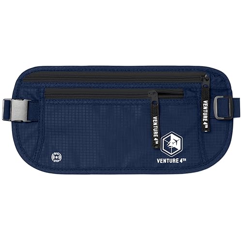 VENTURE 4TH Travel Money Belt Slim Passport Holder RFID Blocking