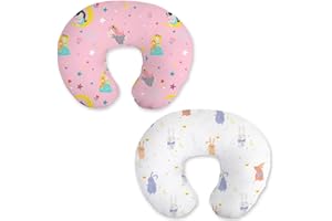 lumono Nursing Pillow Cover, 2 Pack Breast Feeding Pillow Cover Fit Standard Nursing Pillows, Soft Removable Covers Slipcover