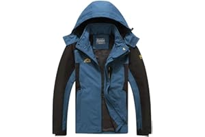 Spmor Men's Outdoor Sports Hooded Windproof Jacket Waterproof Rain Coat