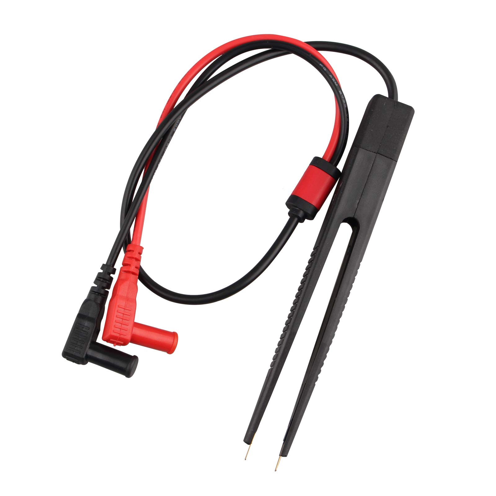 HALJIA Multimeters Probe Lead SMD Chip Test Clip Meter Lead Probe Multimeter Tweezer Capacitor Resistance SMD Inductor Test Clip for Resistor Multimeter Capacitor Red and Black