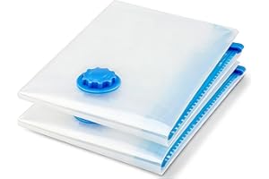 2 Packs vacuum seal bags for clothing,Vacuum Compression Storage Bag, Space-saving and Reusable, Transparent Bag with Scribes