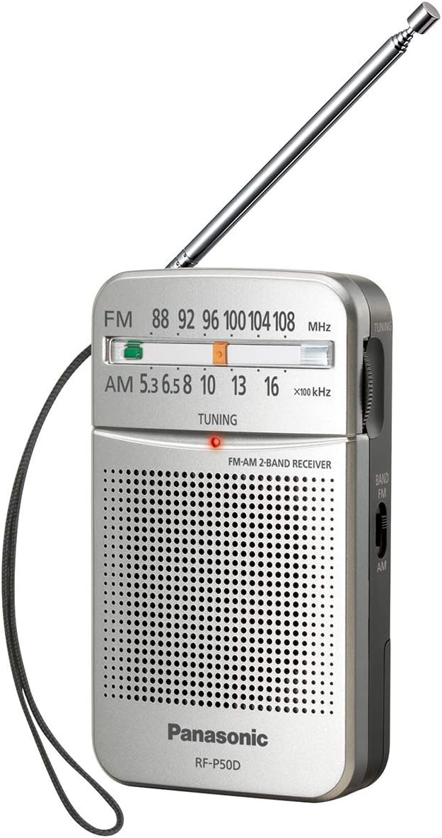 Panasonic RF-P50 Pocket AM/FM Radio, Silver with Headphone: Electronics
